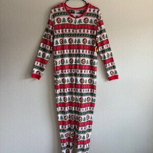 NWT Buc-ee's Pajamas One Piece Sleeper Long John's Christmas Adult Sz L Novelty